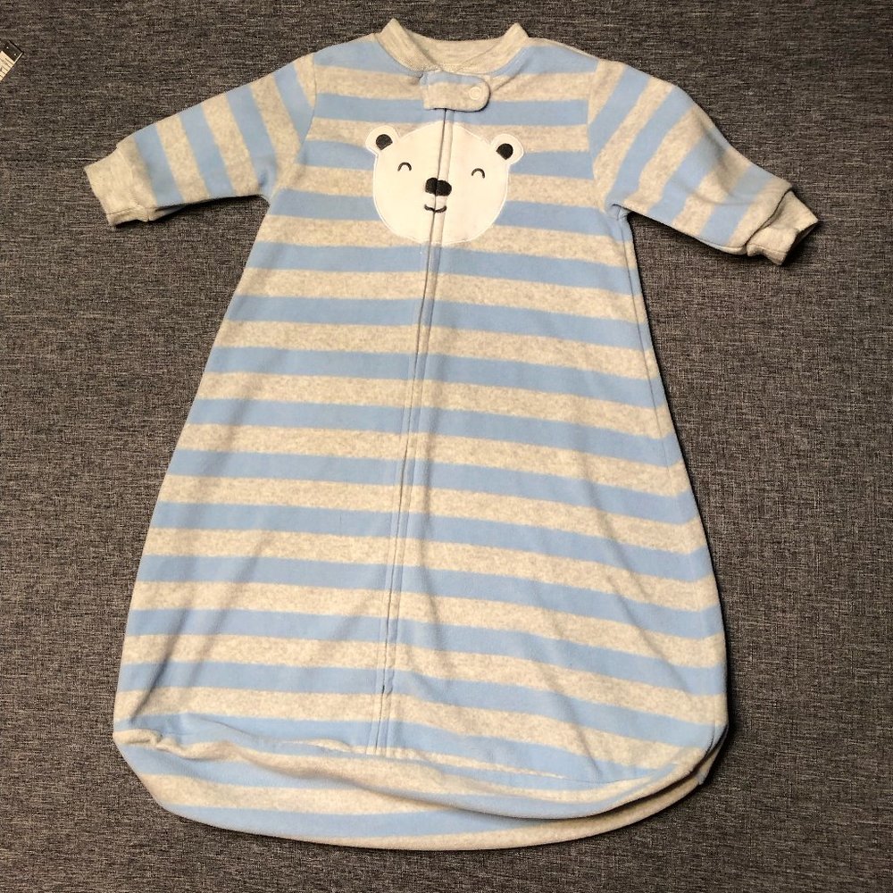 CARTER’S Baby Sleep Sack - Size 0 - 3 months - Gray & Light Blue Stripes